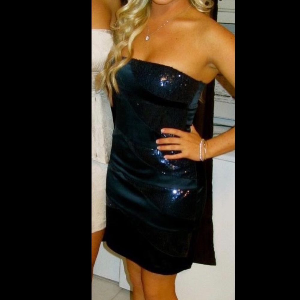 Strapless Blue & Sequin Party Dress by City Studio